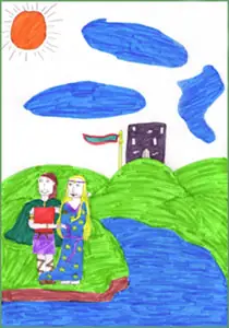 Niamh and Oisin, pupil artwork from Coolderry National School